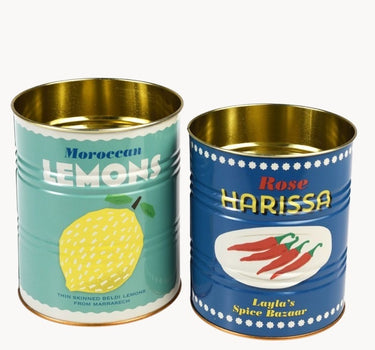 Lemons Set of 2 Storage Tins